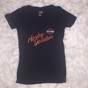 Harley-Davidson V neck Shirt with Bar & Shield